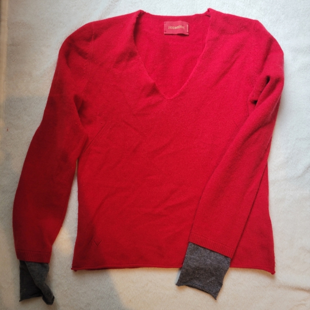 Zadig and Voltaire red cashmere sweater